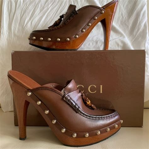 gucci heel clog shoes|gucci heels size 10.